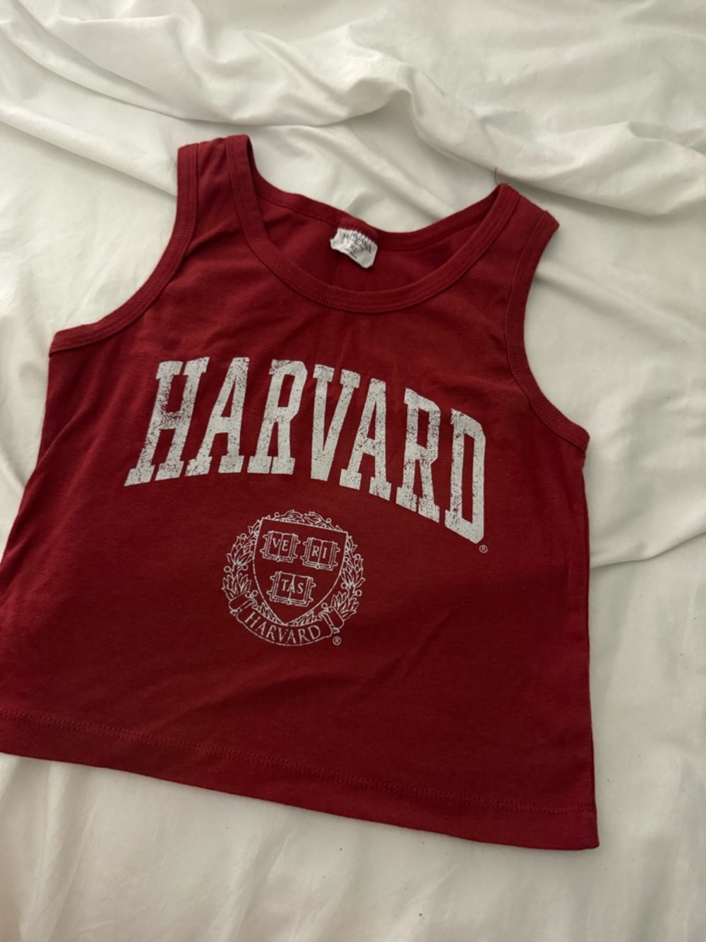Red Harvard Tank Top with Logo